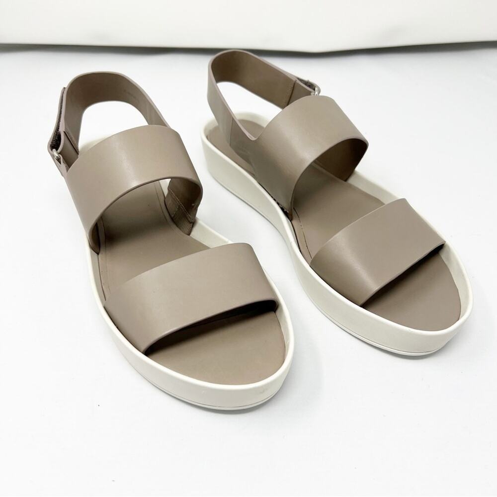 Vince‎ Westport Sandal Leather Platform Sandals Gray Size 9